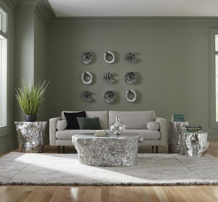 Cast Eroded Wood Circle Wall Tile