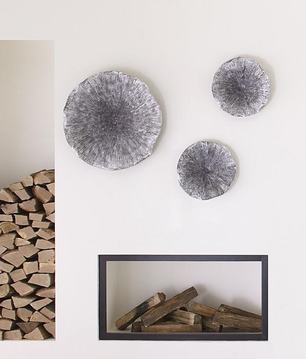 Lotus Wall Art, Silver/Black, MD