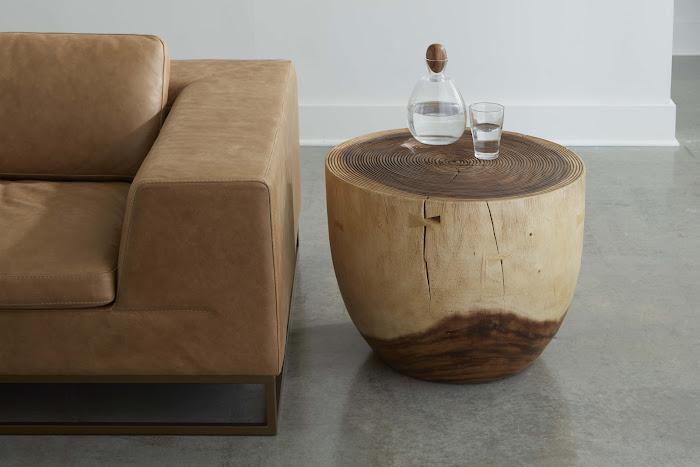 Lathe Side Table, Chamcha Wood