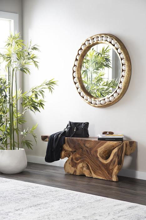 Pearl Mirror, Gold Leaf, Round