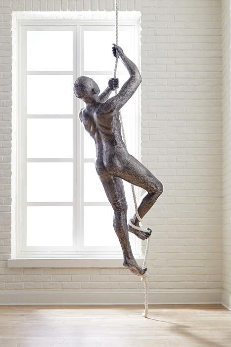Climbing Sculpture w/Rope, Black/Silver, Aluminum