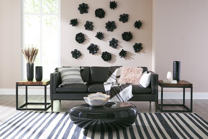 Oviferum Succulent Wall Art, Smooth Matte Black