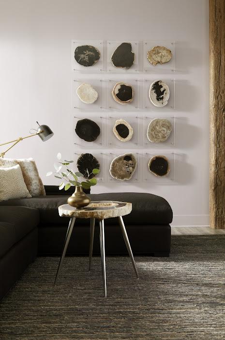 Floating Petrified Slice Wall Art, Assorted