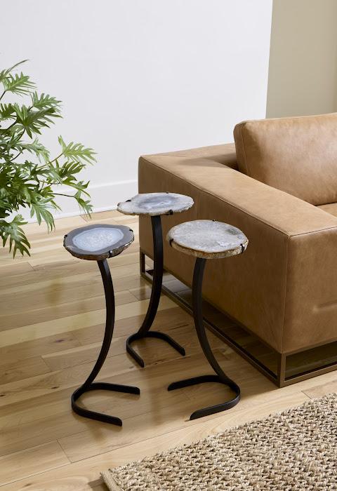 Agate Side Table, Horseshoe Base, Assorted