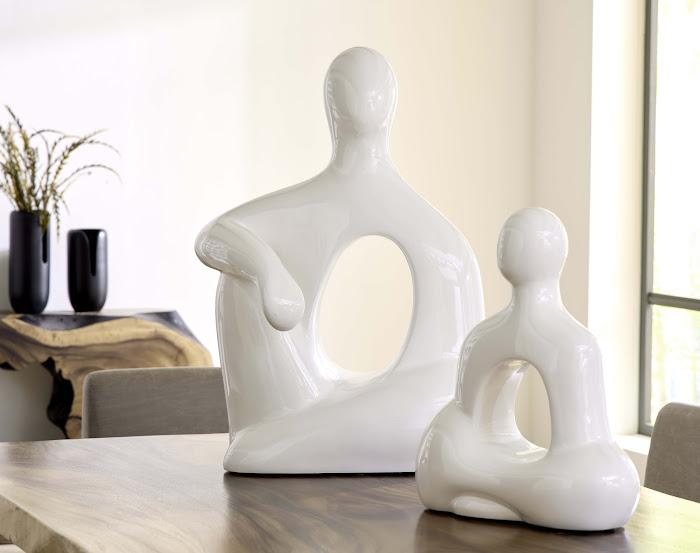 Buddha Seated Sculpture, Gel Coat White