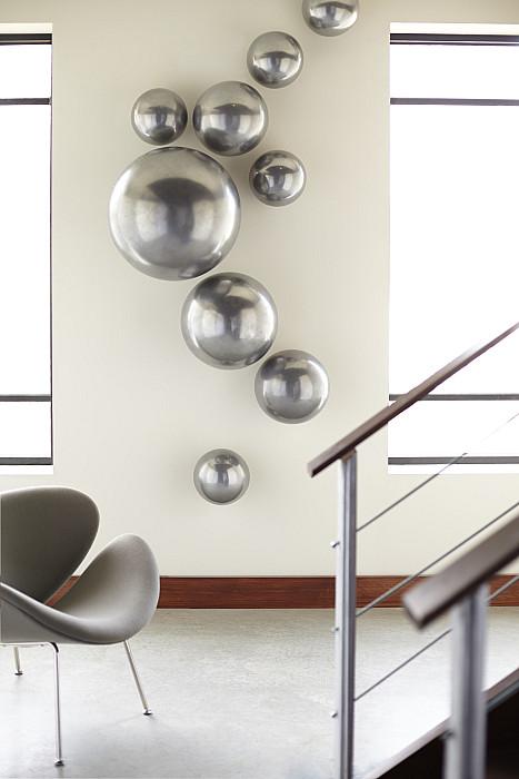 Ball on the Wall, Small, Polished Aluminum Finish