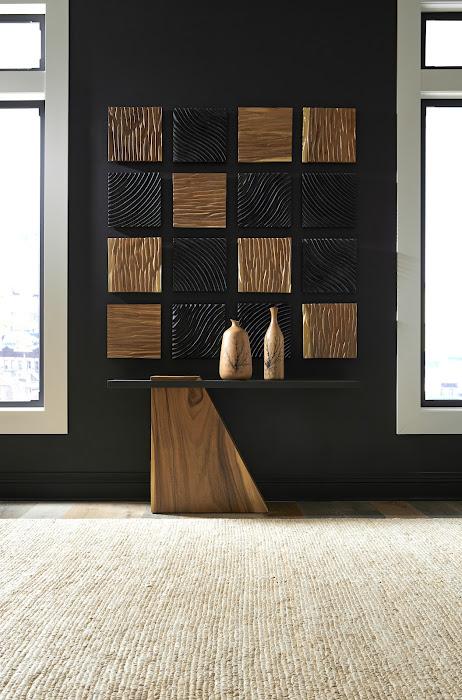 Carved Wall Tile, Black, Curve