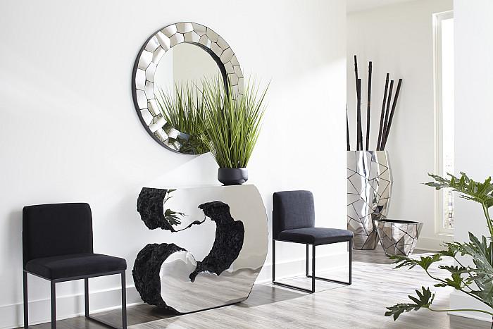 Frozen Dining Chair, Black Velvet Fabric, Matte Black Metal Frame