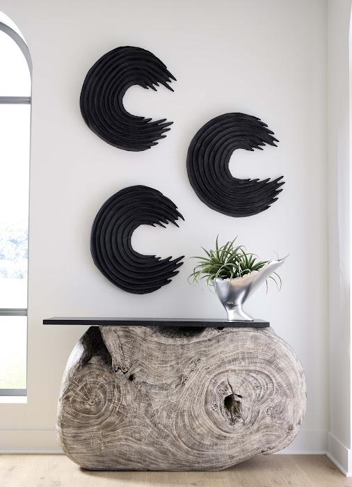 Swoop Wall Art, Black Wood, Small