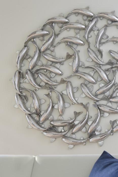 Koi Wall Art, Silver Leaf