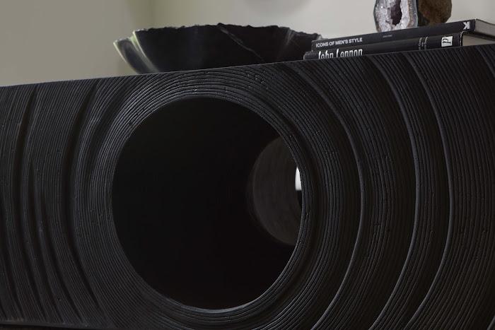 Void Console Table, Black Stone