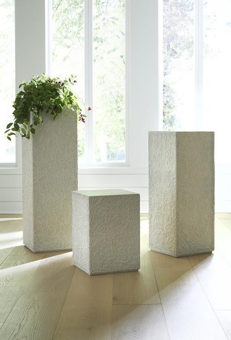 String Theory Pedestal, White Stone, Small