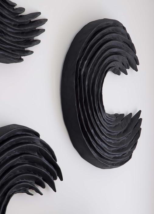 Swoop Wall Art, Black Wood, Small