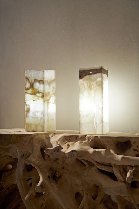 Onyx Prism Lamp, White, Rustic Edge
