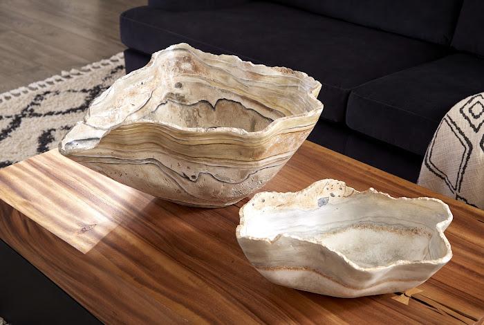 Cast Onyx Bowl, Faux Finish, Large