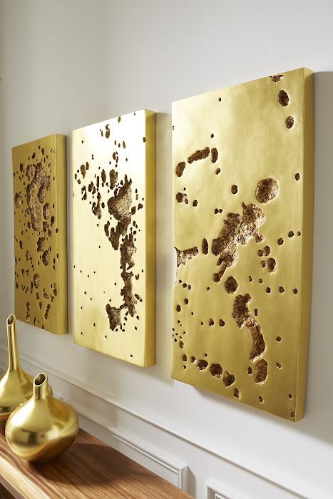 Splotch Wall Art, Rectangle, Gold Leaf