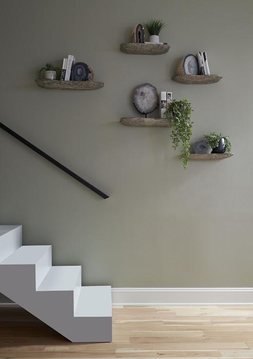Floating Wall Shelf, Gray Stone, Large