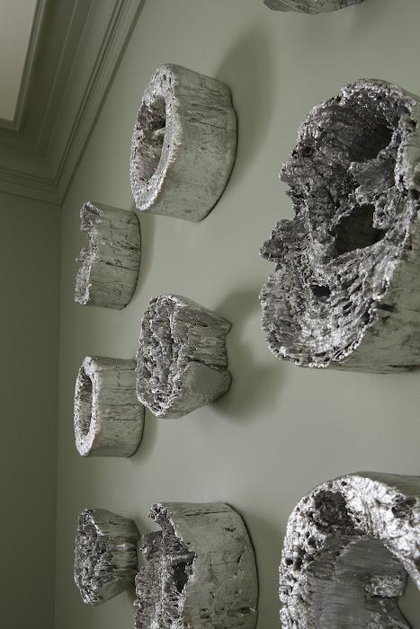 Cast Eroded Wood Circle Wall Tile