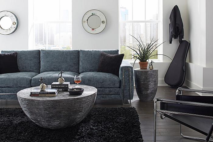 Ripple Coffee Table, Black/Silver, Aluminum