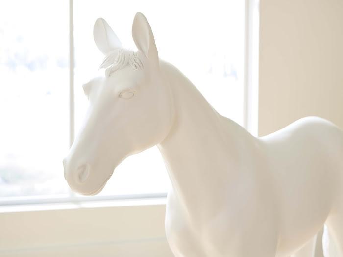 Horse Sculpture, Standing, Glossy White
