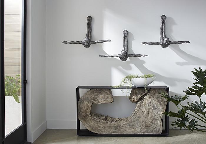 Diving Wall Sculpture, Aluminum, Small