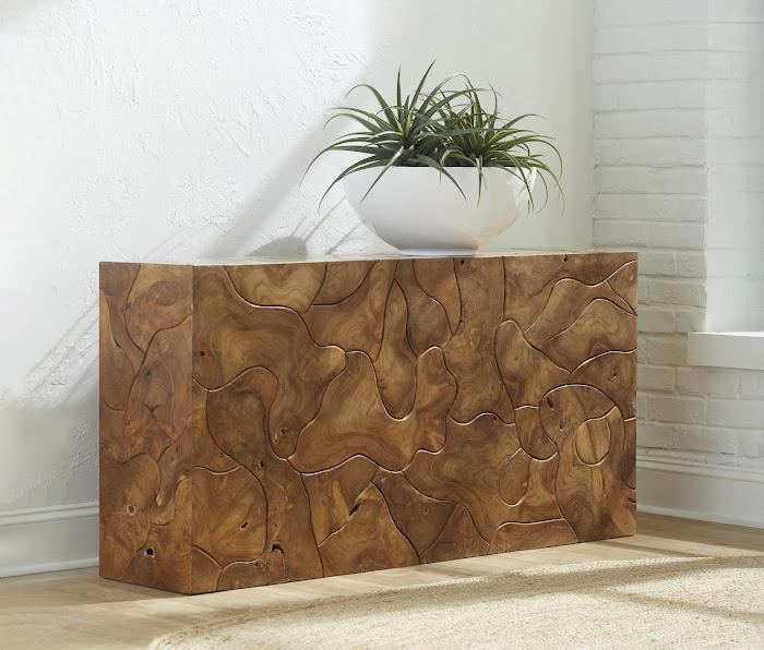 Teak Slice Console, Natural