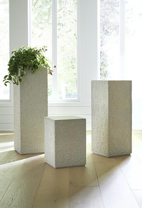 String Theory Pedestal, White Stone, Small