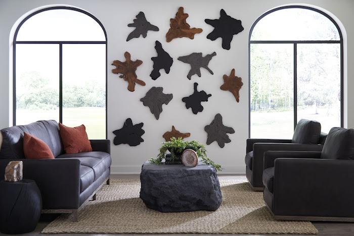 Freeform Teak Wall Slice , LG, Dark Gray