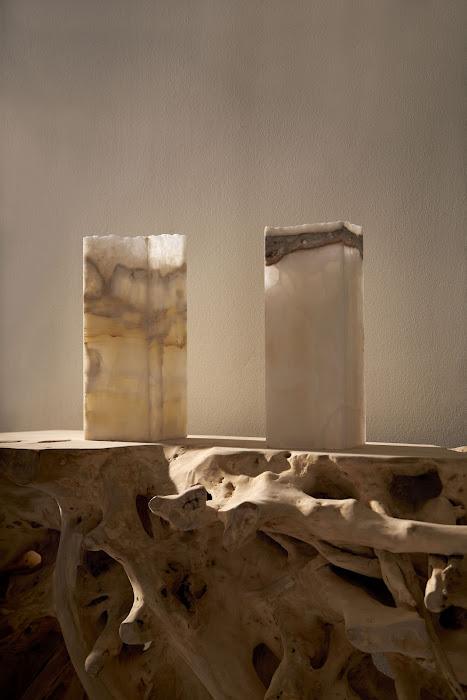Onyx Prism Lamp, White, Rustic Edge