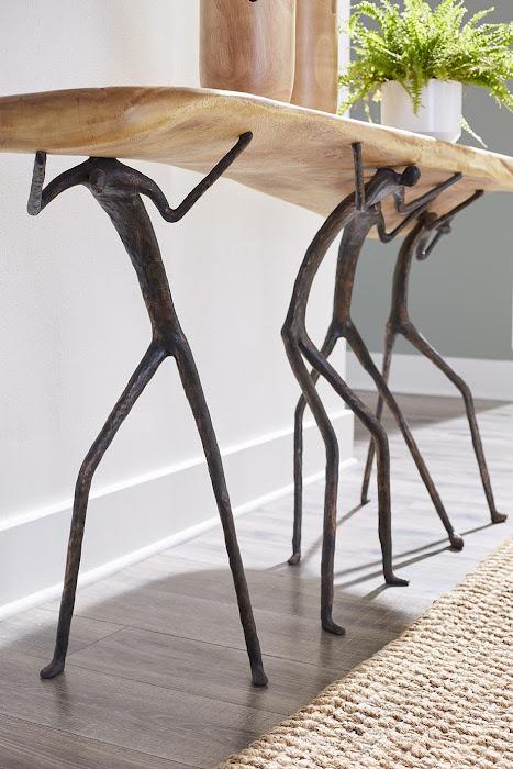 Atlas Console Table, Natural Finish, Metal