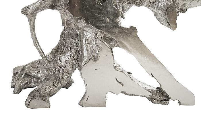 Sable Cast Root Console Table, Silver Leaf