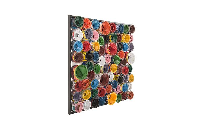 Paint Can Wall Art, Square, Assorted Colors, LG