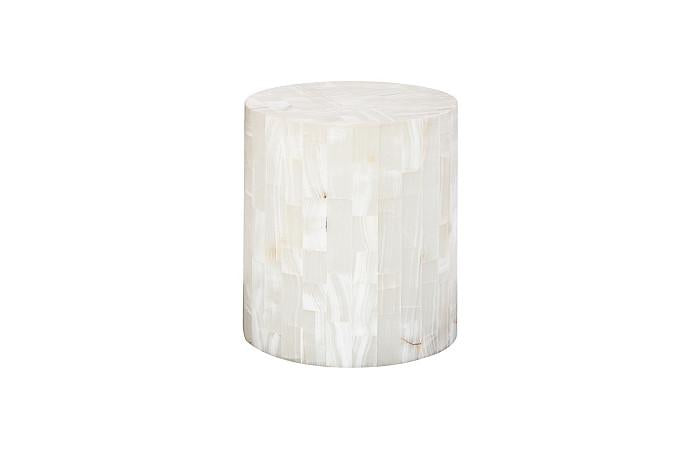 Onyx Round Side Table, White