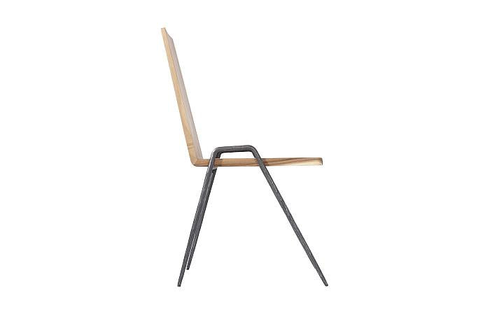 Forged Leg Dining Chair, Natural, Metal