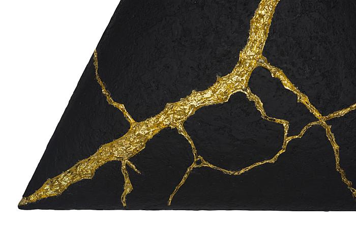 Rift Wall Tile, Triangle, Matte Black, Gold Leaf