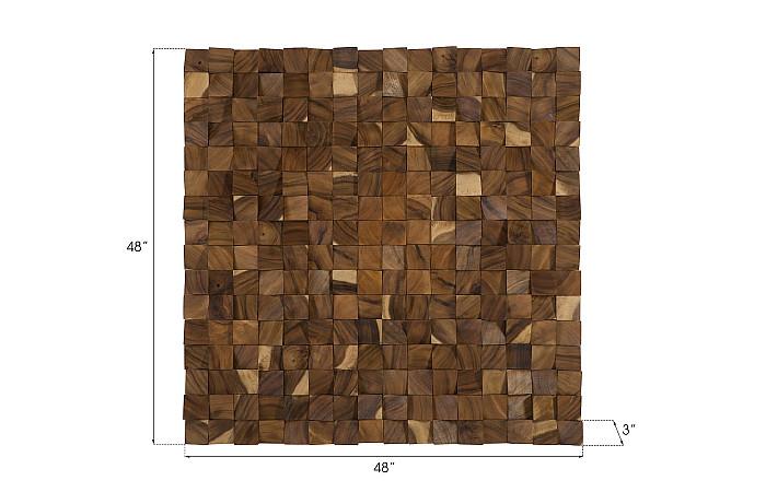 Blocks Wall Art, Chamcha Wood, Natural, LG