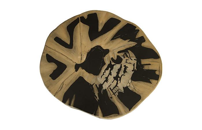 Cast Petrified Wood Stool, Resin