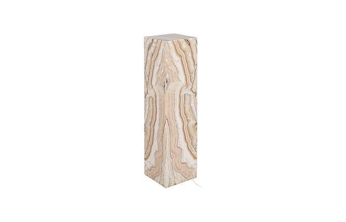 Onyx Lamp Pedestal, Square, Zebra White