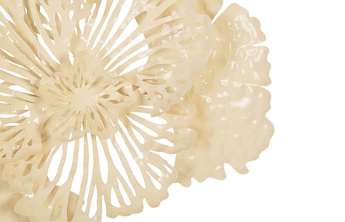 Flower Wall Art, Small, Ivory, Metal