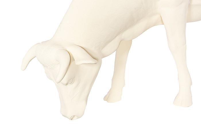 Life Size Cow, Grazing, Off White
