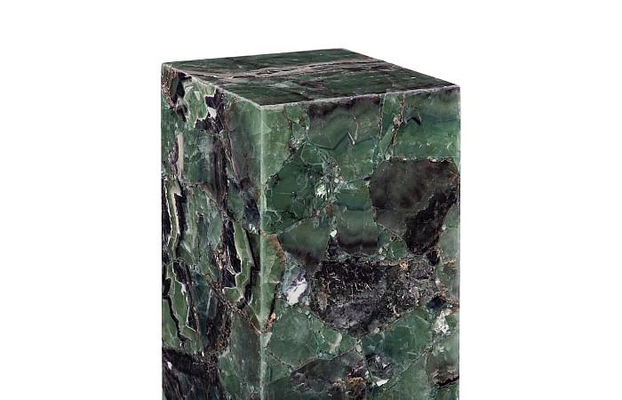 Onyx Lamp Pedestal, Square, Fluorite With Purple