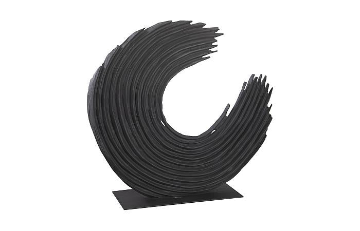 Swoop Tabletop Sculpture, Black Wood, Large