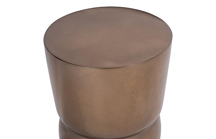 Carved Stool, Polished Bronze