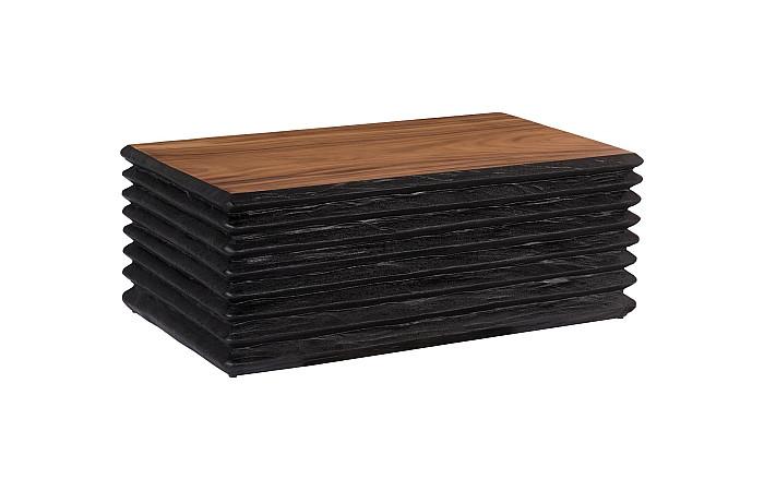 Layered Coffee Table, Burnt, Natural