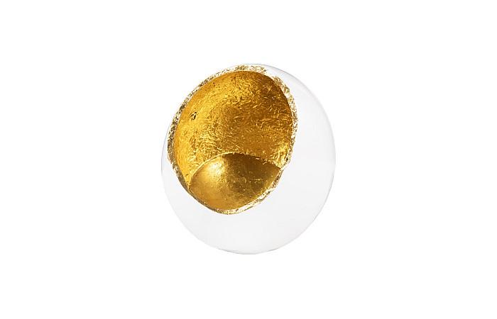Broken Egg Vase, White and Gold Leaf