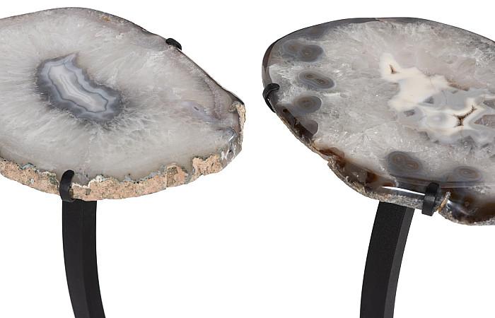 Agate Side Table, Horseshoe Base, Assorted