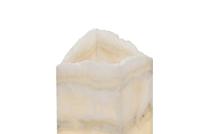 Onyx Prism Lamp, White, Rustic Edge