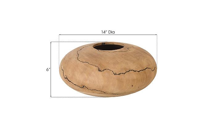 Lightning Vase, Mango Wood, Low 13"-14"Dia