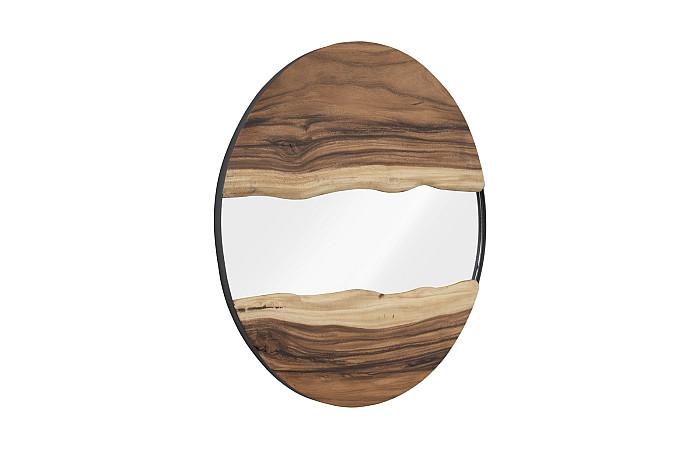River Mirror, Natural, Round