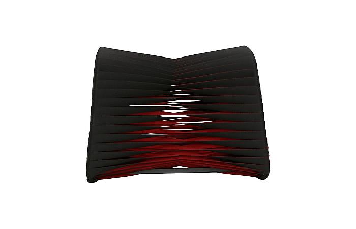 Seat Belt Ottoman, Black/Red